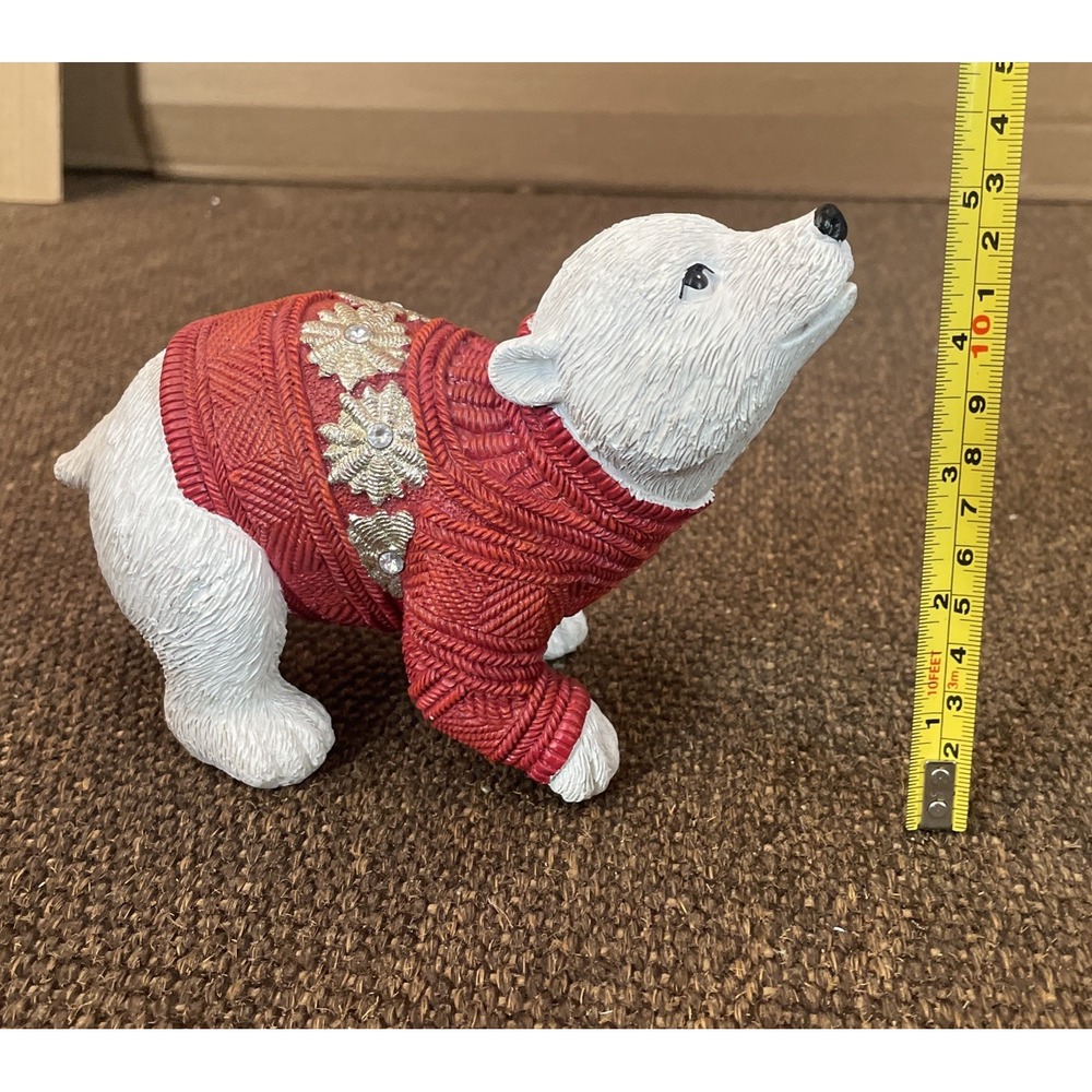 Resin Christmas Polar Bear Figurine